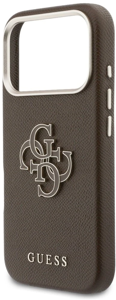 GUESS dėklas, skirtas IPHONE 17 Pro Max GUHCP17X5PS4RGGW (PU FW dervos logotipas) rudas