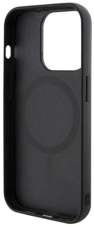 Guess GUHMP15XHGCFSEK Apple iPhone 15 Pro Max 6.7″ juodos spalvos kietas dėklas GCube Stripes MagSafe