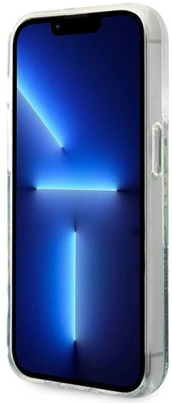 Guess GUHCP14XLFLSN Apple iPhone 14 Pro Max 6,7″ žalias kietas dėklas Flower Liquid Glitter