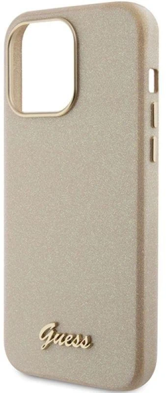 Dėklas GUESS GUHCP15XPGMCSD IPHONE 15 PRO MAX 6.7 "ZLOTY/LIGHT GOLD HARDCASE GLITTER GLOSSY SCRIPT