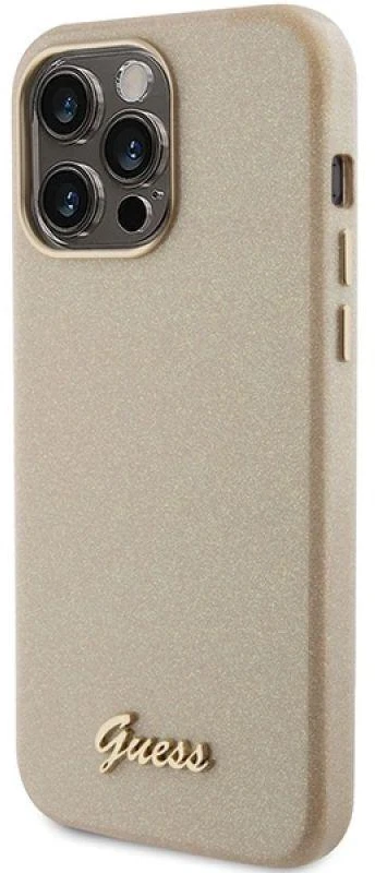 Dėklas GUESS GUHCP15XPGMCSD IPHONE 15 PRO MAX 6.7 "ZLOTY/LIGHT GOLD HARDCASE GLITTER GLOSSY SCRIPT