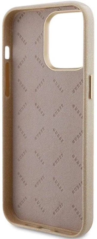 Dėklas GUESS GUHCP15XPGMCSD IPHONE 15 PRO MAX 6.7 "ZLOTY/LIGHT GOLD HARDCASE GLITTER GLOSSY SCRIPT