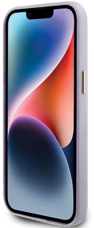 Guess GUHCP15LPGMCSL Apple iPhone 15 Pro 6.1″ lilac kietas dėklas Glitter Glossy Script