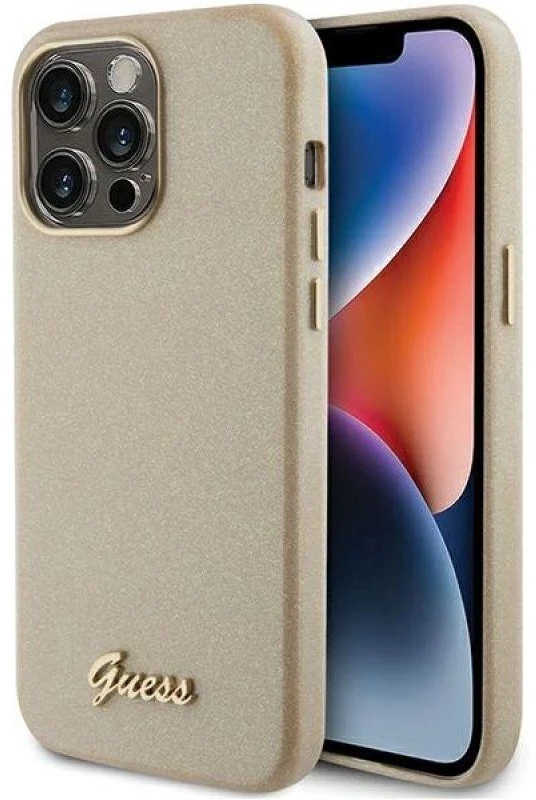 Dėklas GUESS GUHCP15LPGGGGMSD IPHONE 15 PRO 6.1 "GOLD/LIGHT GOLD HARDCASE GLITTER GLOSSY SCRIPT