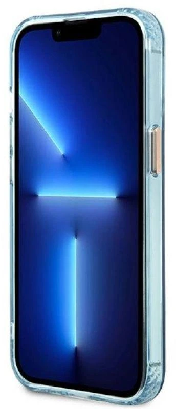 Guess GUHMP13LHTCMB Apple iPhone 13 Pro / 13 6,1″ mėlynas kietas dėklas Gold Outline Translucent MagSafe