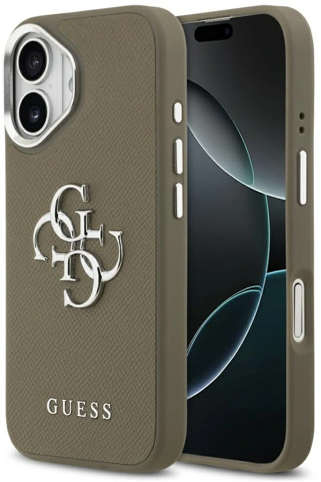 Guess Grained Big 4G Classic Logo - dėklas skirtas Apple iPhone 17 ruda