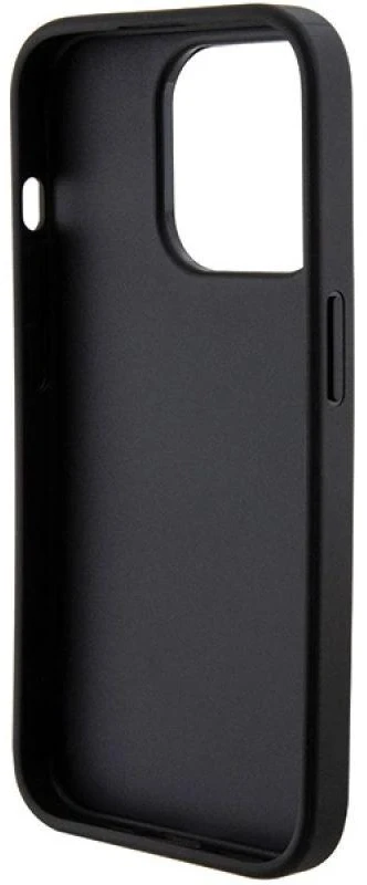 Apple iPhone 15 Pro Max Guess Hardcase Grip Stand 4G Saffiano Strass (GUHCP15XPGSSADK) telefono dėklas juodos spalvos