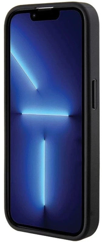 Apple iPhone 15 Pro Max Guess Hardcase Grip Stand 4G Saffiano Strass (GUHCP15XPGSSADK) telefono dėklas juodos spalvos