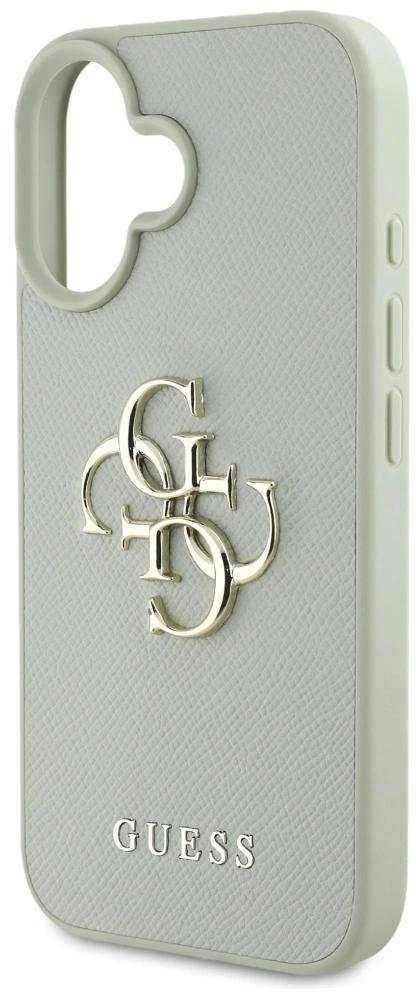 Dėklas Guess Grained Big 4G Logo Small Classic Logo Apple iPhone 16 žalias