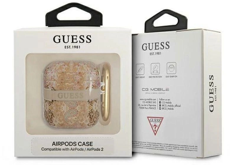 Guess GUA2HHFLD AirPods dėklas auksinis/auksinis Paisley Strap Collection