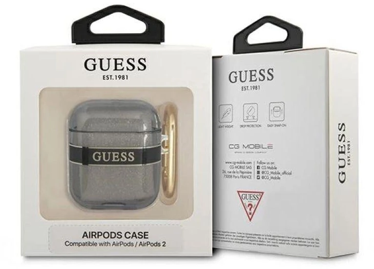 Guess GUA2HHTSK AirPods dėklas juodas/juodas Strap Collection