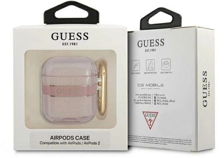 Guess GUA2HHTSP AirPods dėklas rožinė/rožinė Dirželių kolekcija
