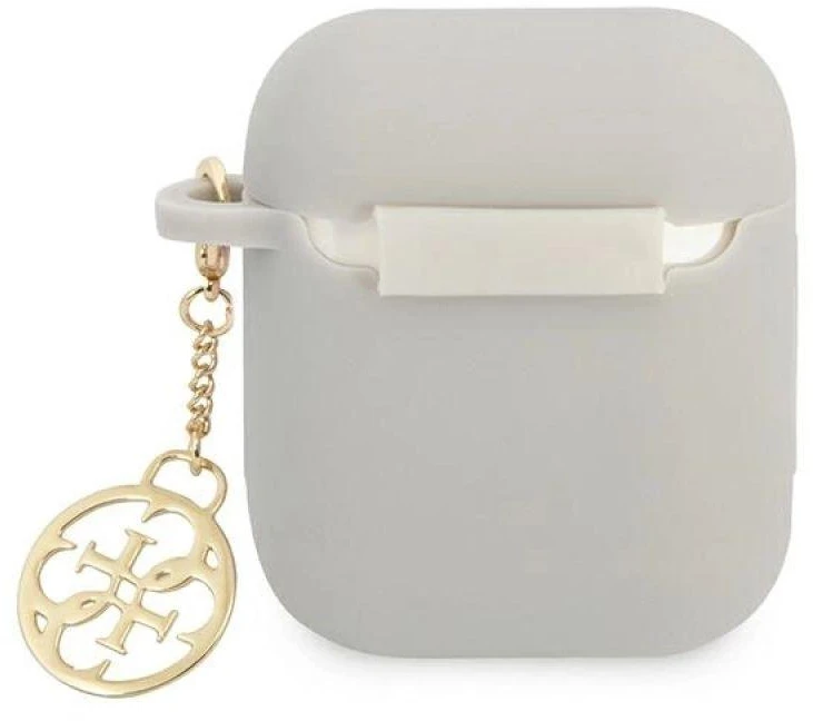 Guess GUA2LSC4EG AirPods dėklas pilkas/pilkas Silikoninis Charm 4G Collection