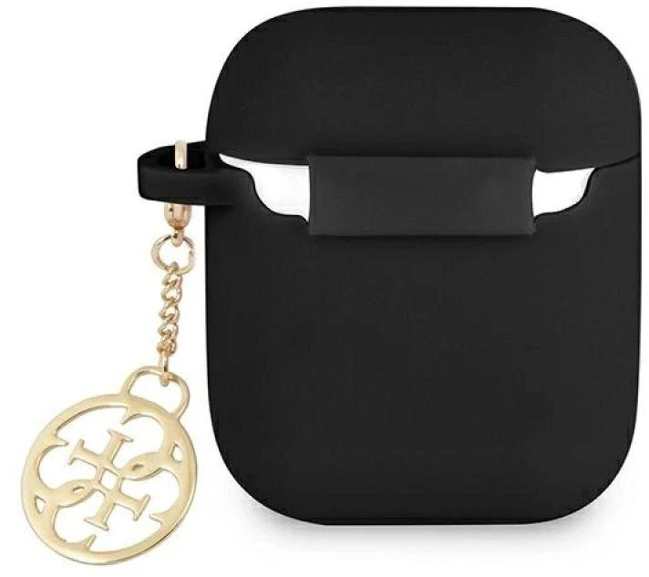 GUESS GUA2LSC4EK AIRPODS 1/2 COVER Juodas/Juodas SILICONE CHARM 4G COLLECTION