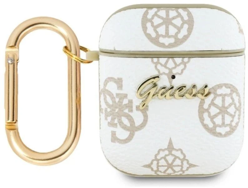 Guess GUA2PG4GPH AirPods 1/2 dėklas baltos spalvos 4G Hook