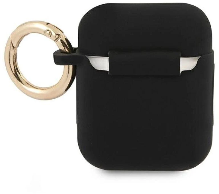 Guess GUA2SSSK dengtukas AirPods juodas/juodas Silikoninis Vintažinis Šriftas