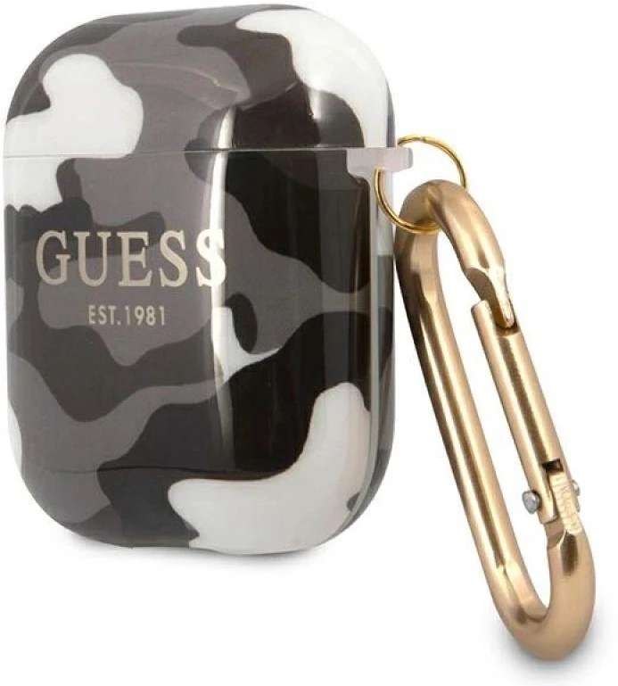 Guess GUA2UCAMG dėklas AirPods juodas/juodas Camo kolekcija