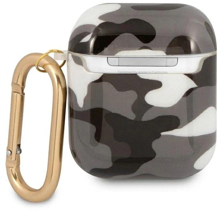 Guess GUA2UCAMG dėklas AirPods juodas/juodas Camo kolekcija