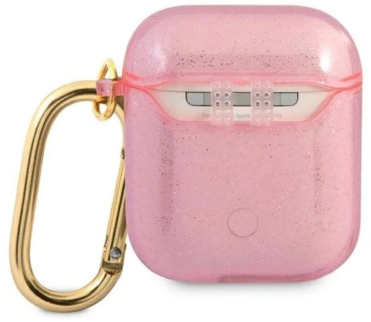 Guess GUA2UCG4GP AirPods dėklas rožinė/rožinė Blizgučių kolekcija