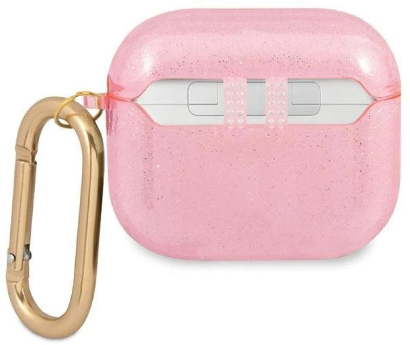 Guess GUA3UCG4GP AirPods 3 dėklas rožinės spalvos Glitter Collection