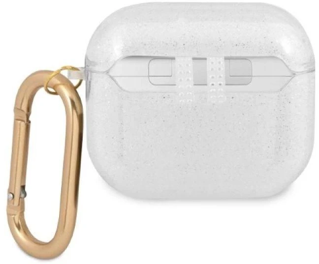 Dėklas „Guess GUA3UCG4GT AirPods 3“ ausinės su skaidriomis blizgučių kolekcijomis