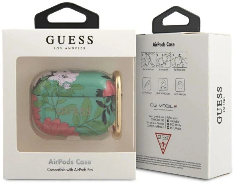 Guess GUACAPTPUBKFL01 AirPods Pro dėklas žalias/žalias N.1 Flower Collection