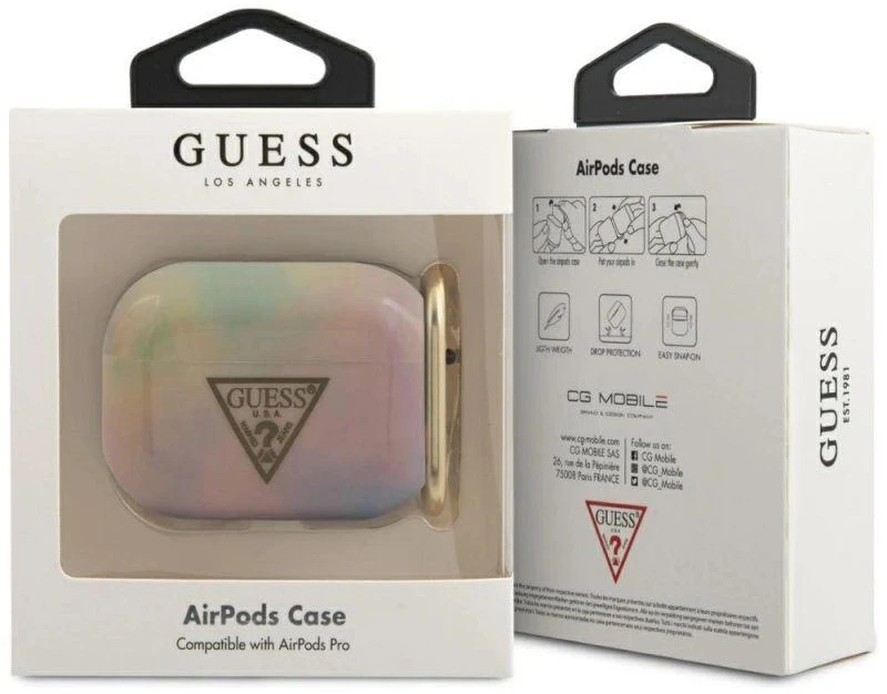 Guess GUACAPTPUMCGG01 AirPods Pro dėklas rožinis/rožinis Tie & Dye kolekcija