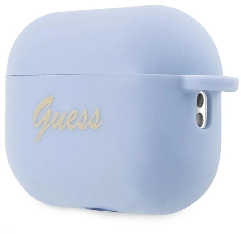 Guess GUAP2LSCHSB AirPods Pro 2 (2022/2023) dėklas mėlynos spalvos silikoninis Charm Heart Collection