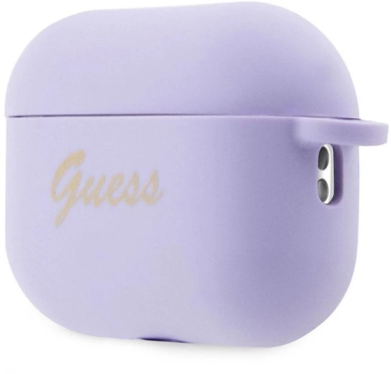 Guess GUAP2LSCHSU AirPods Pro 2 dėklas, Violetinis/Violetinis, Silikoninis Mylimųjų Širdelių Kolekcija