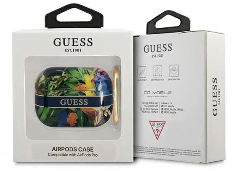 Guess GUAPHHFLB AirPods Pro dėklas mėlyna/mėlynas Gėlių dirželio kolekcija