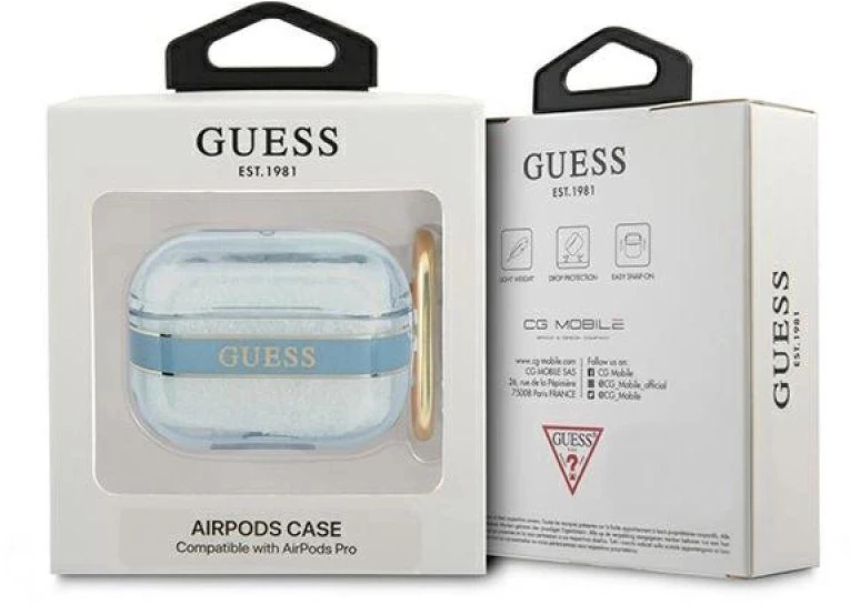 Guess GUAPHHTSB AirPods Pro dėklas mėlynas/mėlynas Strap Collection