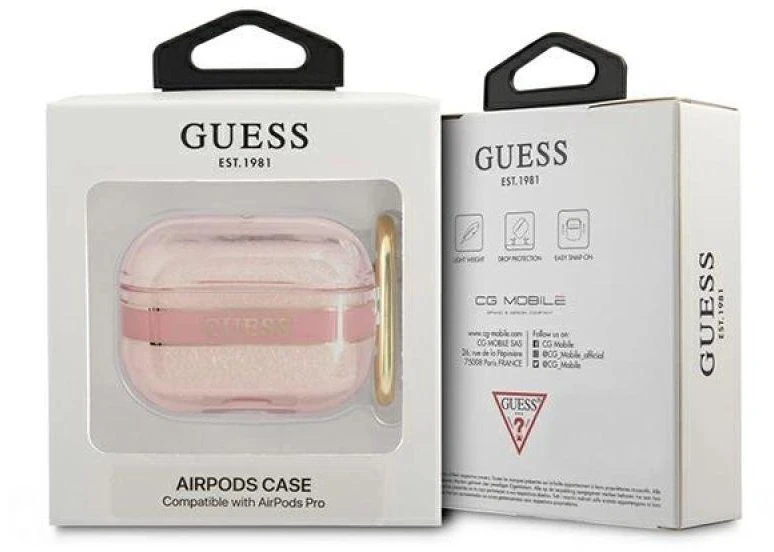 Guess GUAPHHTSP AirPods Pro dangtelis rožinis/rožinis Strap Collection