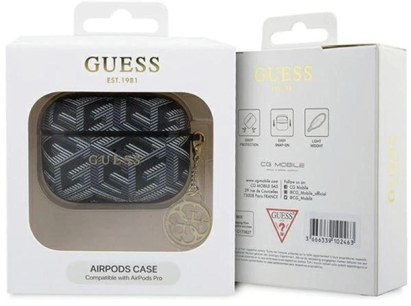 Guess GUAPPGCE4CK dėklas AirPods Pro – juodas GCube Charm