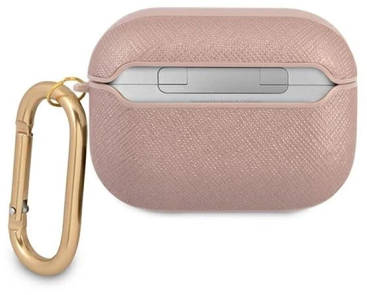 Guess GUAPSASMP Dėklas AirPods Pro rožinė/rožinė Saffiano Script Metal Collection