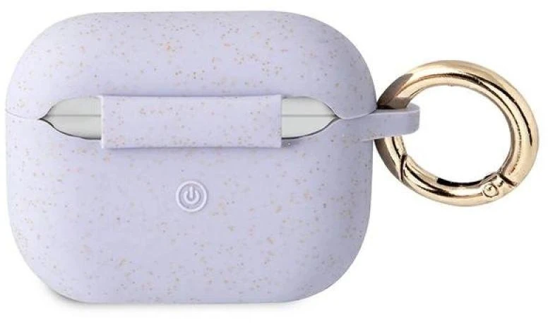 Guess GUAPSGGEU AirPods Pro apsauginis dėklas, violetinis/violetinis, silikono blizgučiai