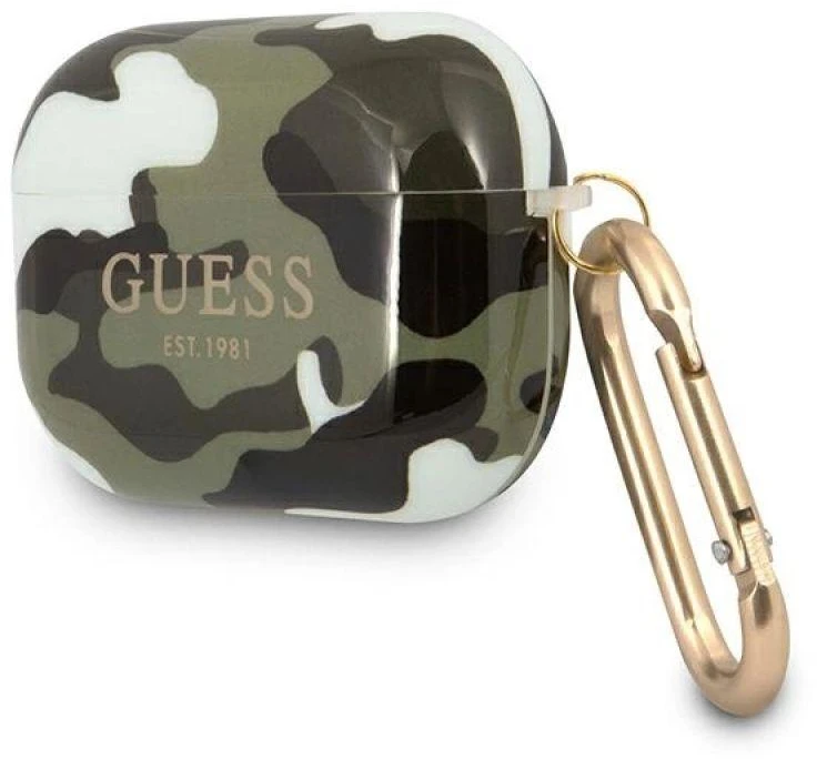 Guess GUAPUCAMA AirPods Pro dėklas, žalias/chaki, Camo Collection