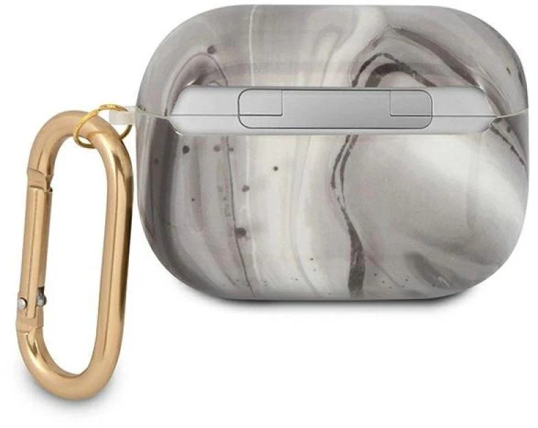 Guess GUAPUNMK AirPods Pro apsauginis dėklas, juodas/juodas, Marble kolekcija
