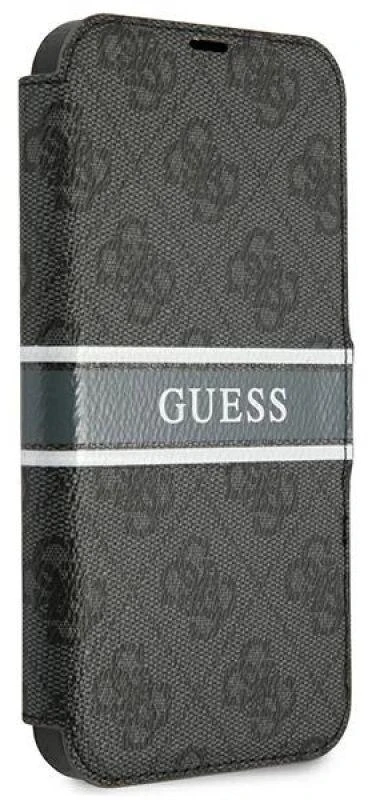 Dėklas GUESS GUBKP13S4GDGRON IPHONE 13 MINI 5.4 "GRAY/GRAY BOOK 4G STRIPE
