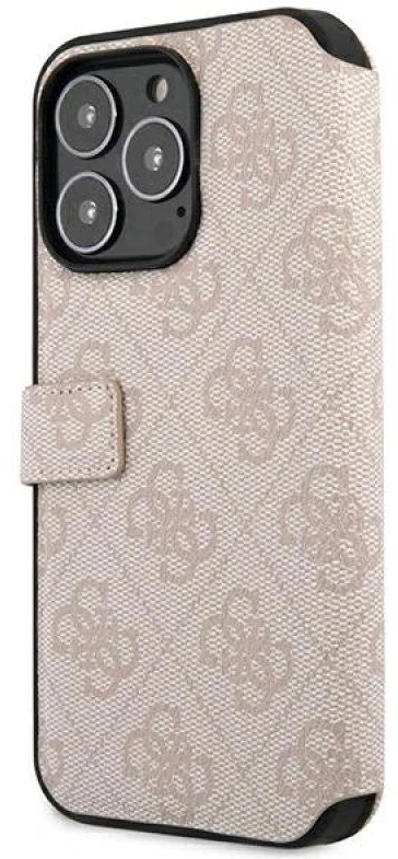 Dėklas Guess GUBKP13X4GMGPI Apple iPhone 13 Pro Max 6,7″ rožinės spalvos book 4G Big Metal Logo