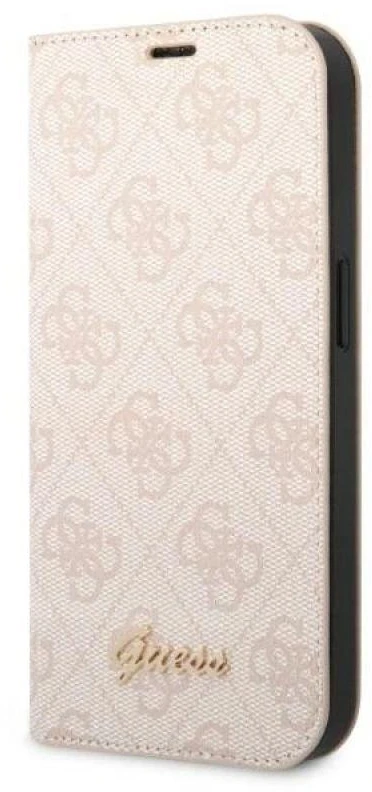 Dėklas Guess GUBKP14XHG4SHP Apple iPhone 14 Pro Max 6,7″ rožinės spalvos book 4G Vintage Gold Logo