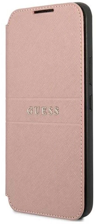 Dėklas Guess GUBKS22MPSASBPI S22+ S906 rožinės spalvos book Saffiano Stripes