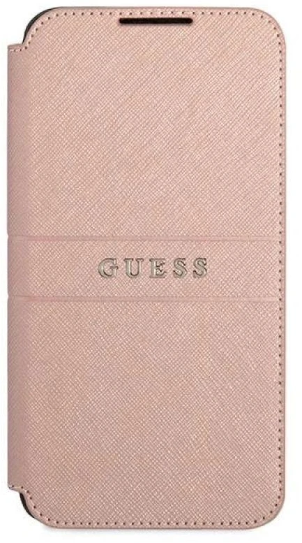 Dėklas Guess GUBKS22MPSASBPI S22+ S906 rožinės spalvos book Saffiano Stripes