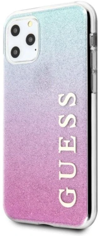 Guess dėklas, skirtas iPhone 11 Pro GUHCN58PCUGLPBL rožinės-mėlynos spalvos kietas dėklas Glitter Gradient