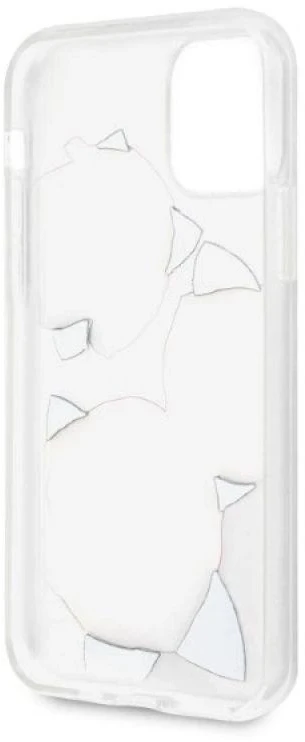 Guess GUHCN58ROSTRT Apple iPhone 11 Pro skaidrus kietas dėklas Flower Desire rožinės spalvos & baltos spalvos Rose