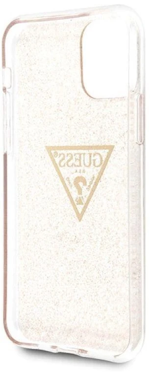 Guess GUHCN58SGTLGO iPhone 11 Pro auksinis kietas dėklas Glitter Triangle