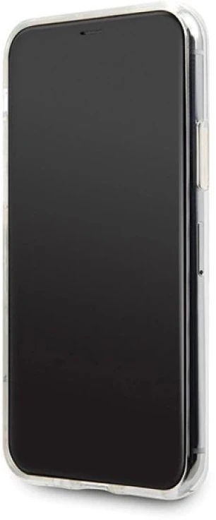 Guess GUHCN58SGTLGO iPhone 11 Pro auksinis kietas dėklas Glitter Triangle