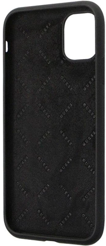 Guess GUHCN614DGPK Apple iPhone 11 / Xr 6.1″ juodos spalvos kietas dėklas Silicone Logo Strass 4G