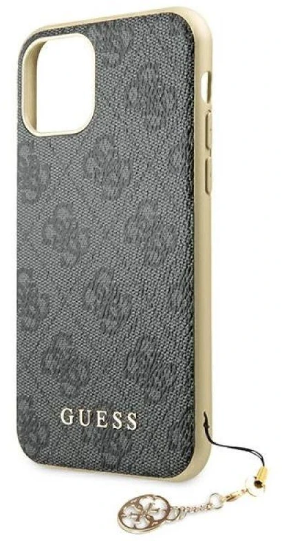 Guess GUHCN61GF4GGR Apple iPhone 11 6,1″ / Xr pilkas kietas dėklas 4G Charms Collection