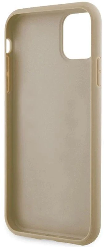 Guess GUHCN61HG4SGD Apple iPhone 11 / Xr 6.1″ auksinis kietas dėklas Glitter Script Big 4G