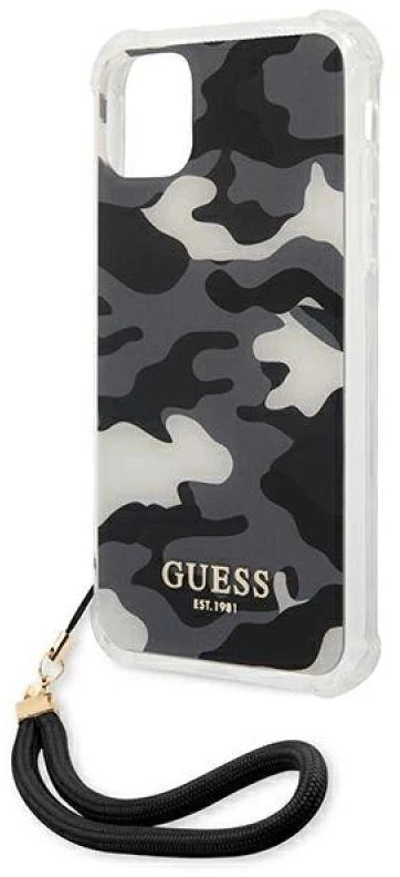 Karl Lagerfeld Guess telefono dėklas iPhone 11 GUHCN61KSARBK juodas hard telefono dėklas Camo Collection